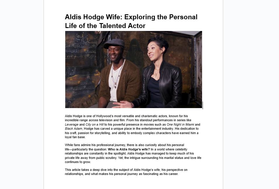 Aldis Hodge Wife